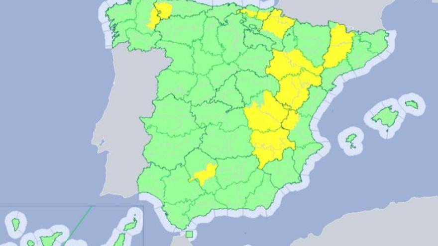 La provincia de Teruel en alerta por tormentas y la de Zaragoza por calor