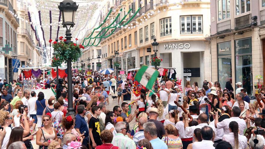 La calle Larios, repleta de gente el pasado sábado.