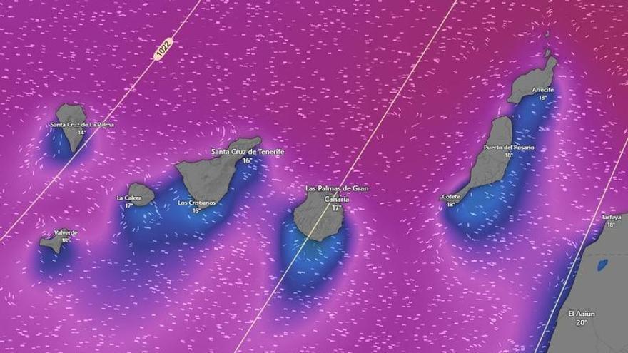 La Aemet avisa: las rachas de viento podrían superar este domingo los 90 km/h en Tenerife