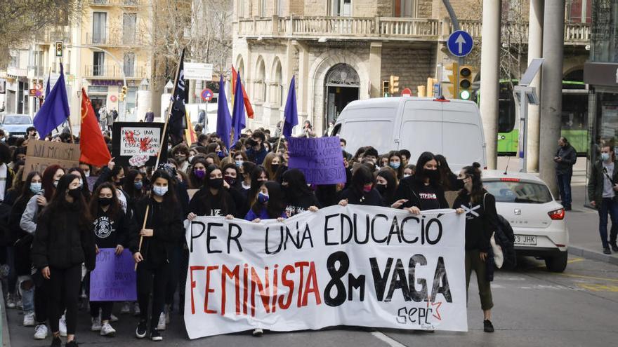 Un moment de la vaga d&#039;estudiants d&#039;ahir al mati a Manresa