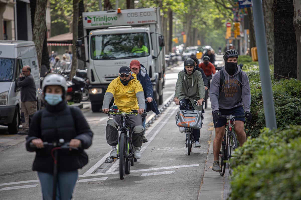 El carril bici de la Diagonal, este miércoles