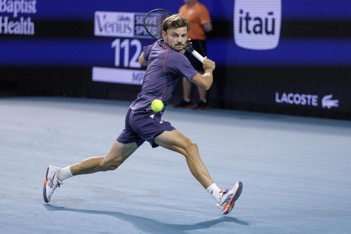David Goffin, durante el partido ante Carlos Alcaraz