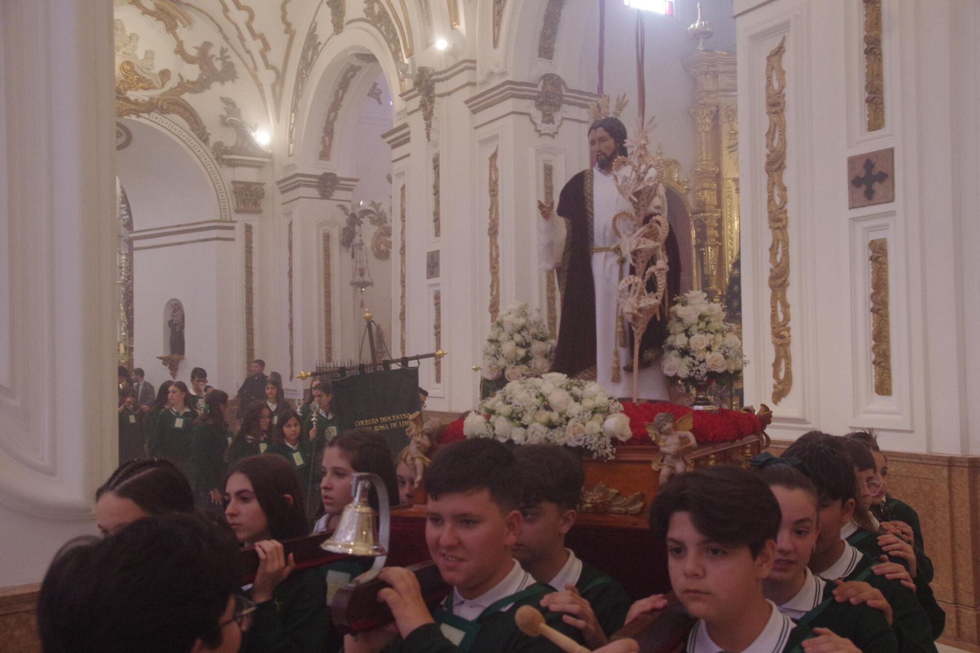 Procesión escolar celebrada en las calles del centro de Málaga y organizada por los colegios de la Fundación Victoria por el Jubileo de la Esperanza.