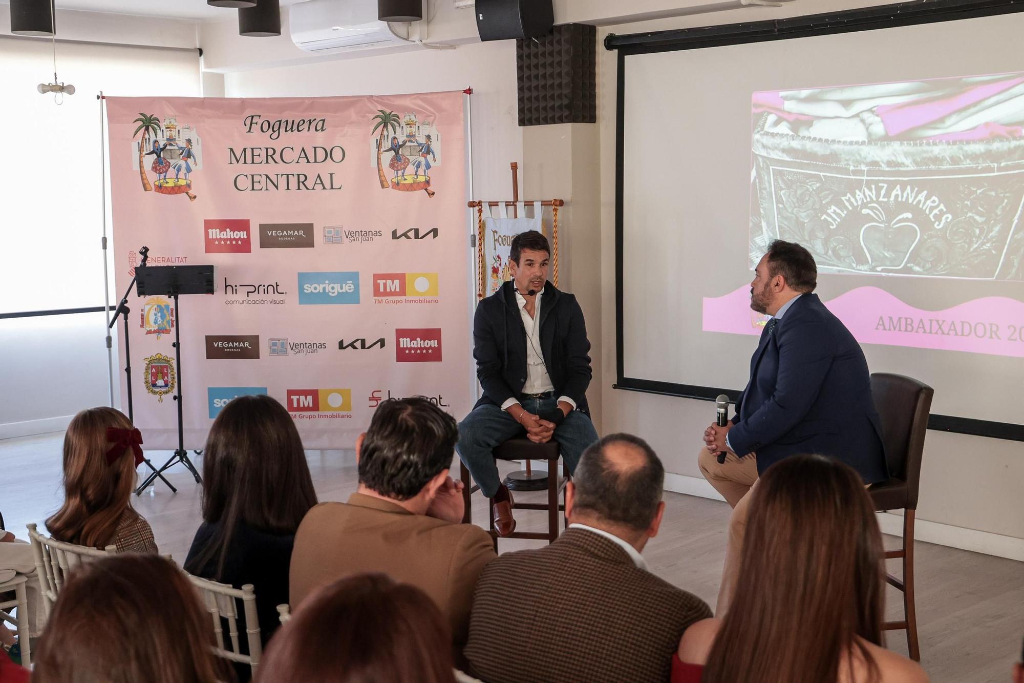 José María Manzanares, embajador de la Foguera Mercado Central