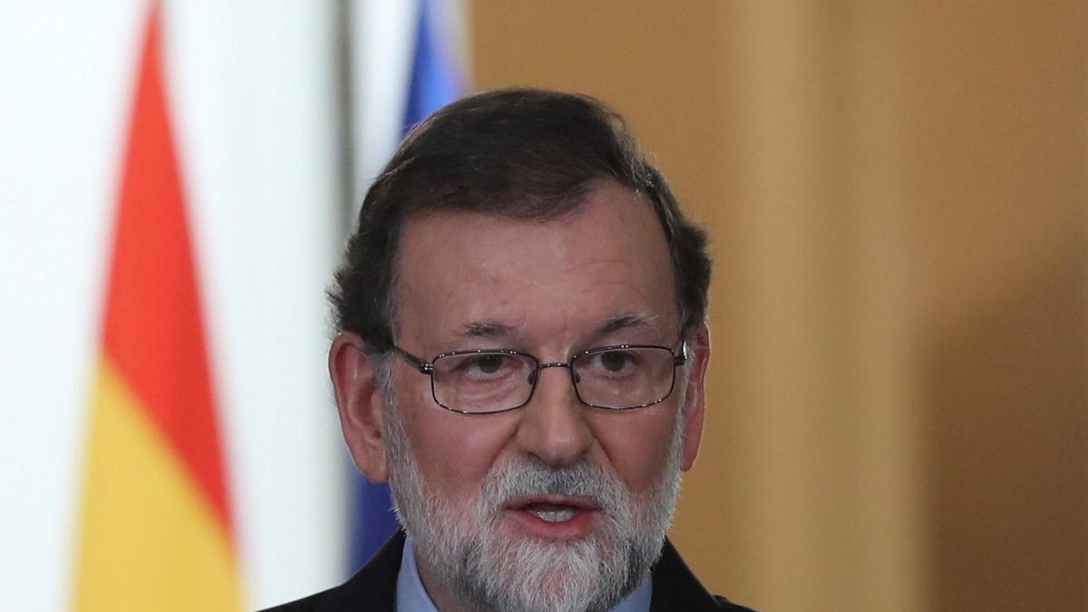 Mariano Rajoy en su comparecencia de ayer. / Efe