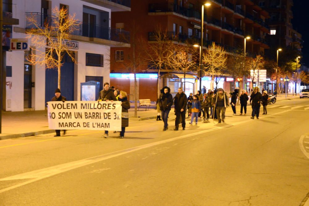 Manifestació dels veïns de la Marca de l'Ham per reclamar més seguretat