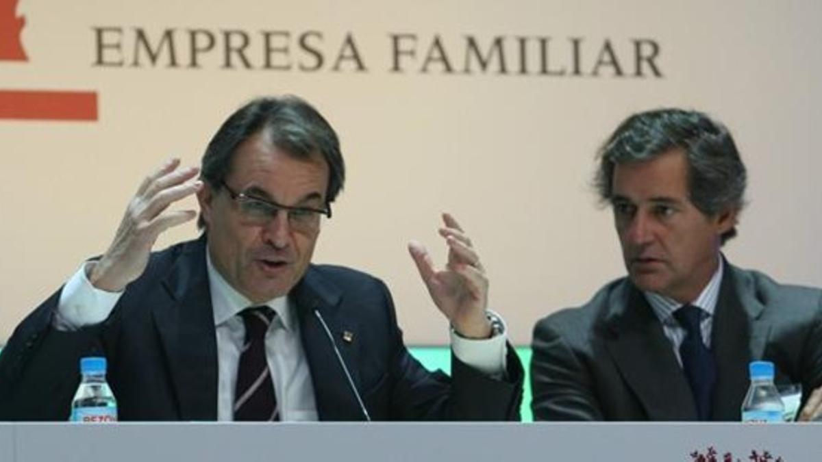 El 'president', Artur Mas, este lunes, en el XV Congreso Nacional de la Empresa Familiar. RICARD CUGAT