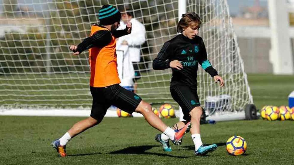 Isco y Modric, en el entrenamiento del Real Madrid
