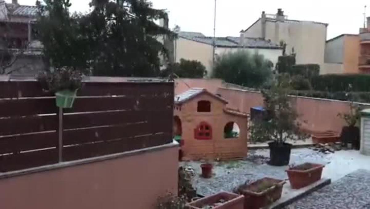 Los copos de nieve han llegado hasta Llagostera.