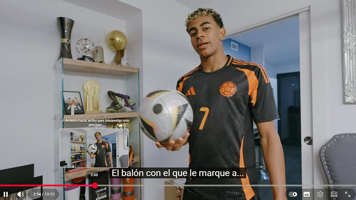 Imagen del video de Youtube;  'My house tour' sobre el piso de  Lamine Yamal