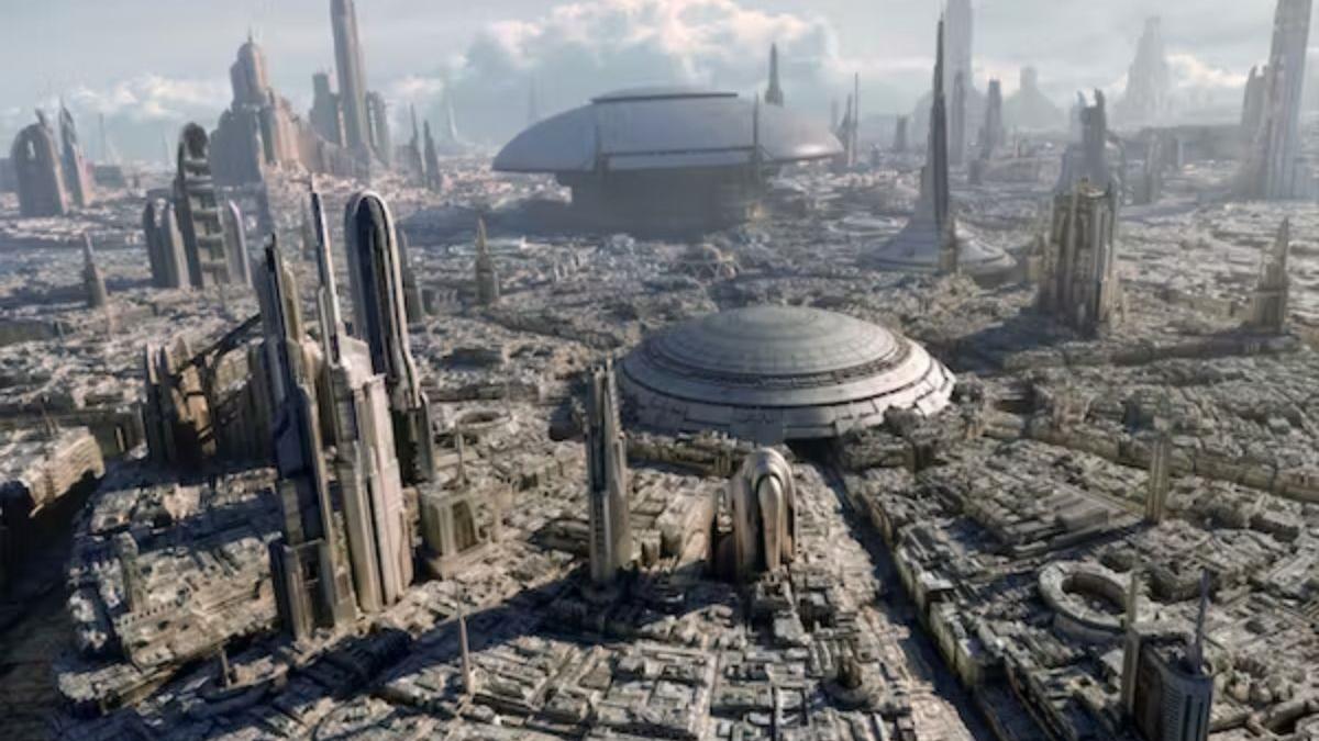 La metrópolis alienígena de Coruscant de Star Wars.