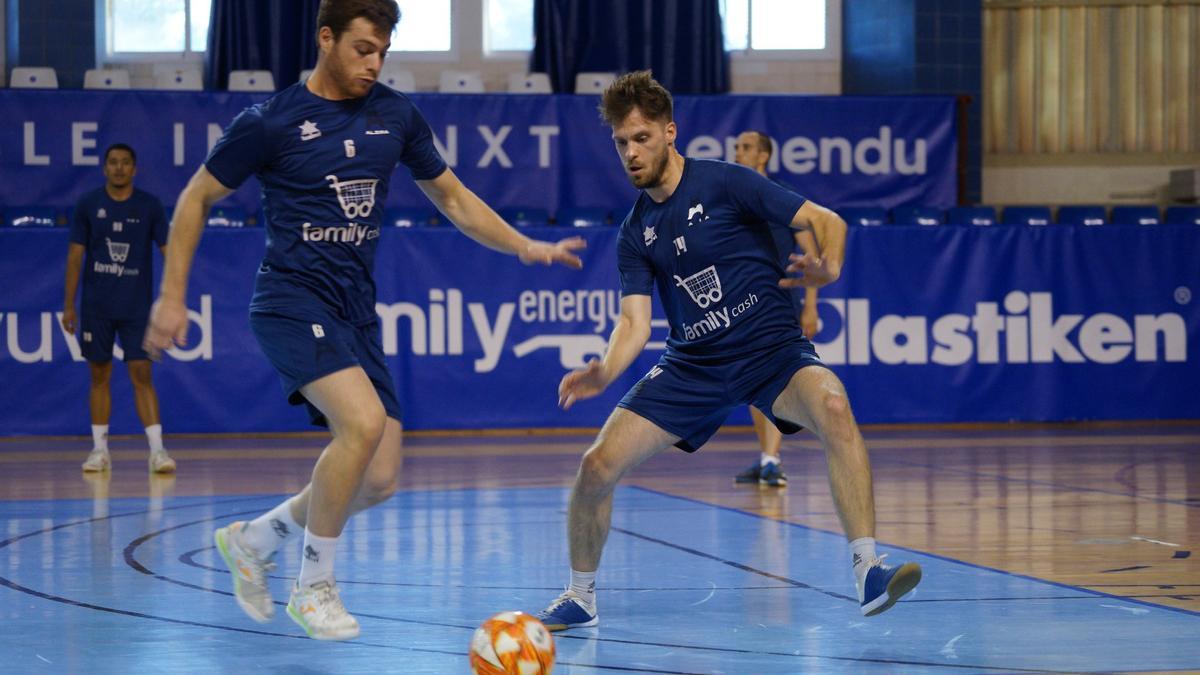 Parreño y Sena durante una sesión de entrenamiento.