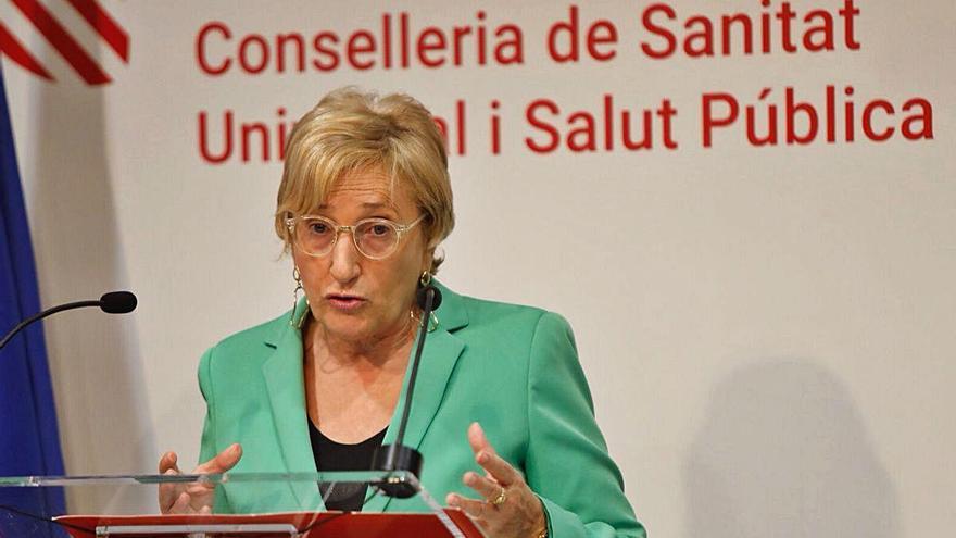 La consellera de Sanitat Universal, Ana Barceló, durante una rueda de prensa.