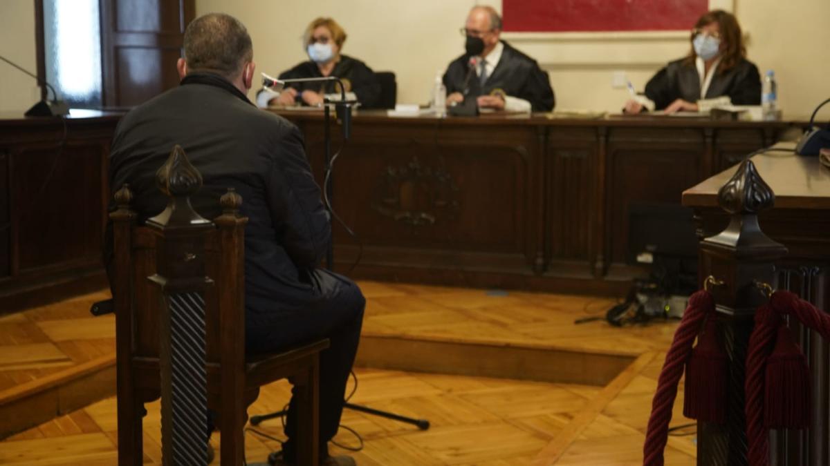 Un momento de la declaración del imputado, esta mañana, en Zamora.