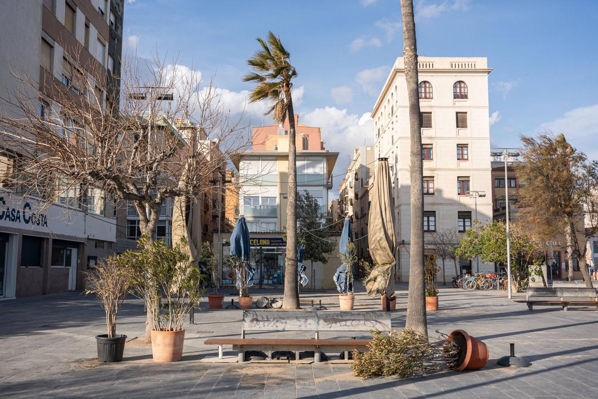 Temporal de viento en Barcelona.