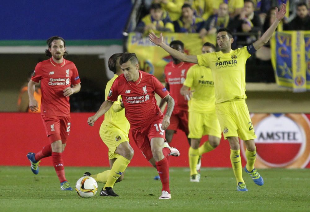 Las mejores imágenes del partido de ida de las semifinales de la Europa League entre el Villarreal y el Liverpool.