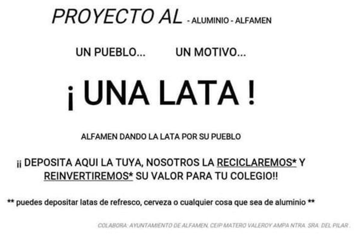 Un proyecto de reciclaje logra colocar varios contenedores para latas