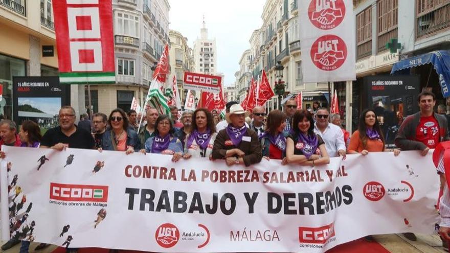 Manifestación del Primero de Mayo en Málaga