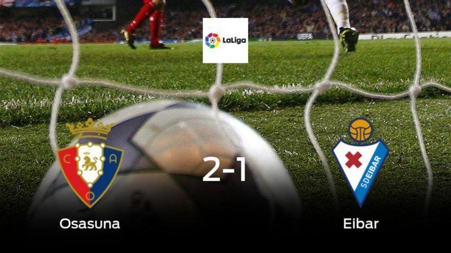 El Osasuna consigue la victoria en casa ante el Eibar (2-1)