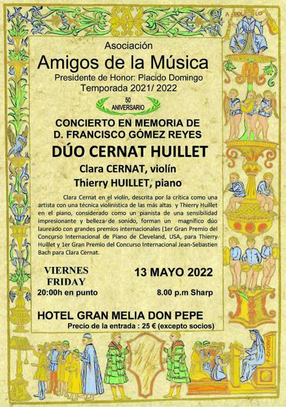 Cartel anunciador del concierto en homenaje a Francisco Gómez Reyes