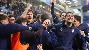 Los futbolistas del Eibar celebran un gol en Ipurua durante un partido de esta temporada.
