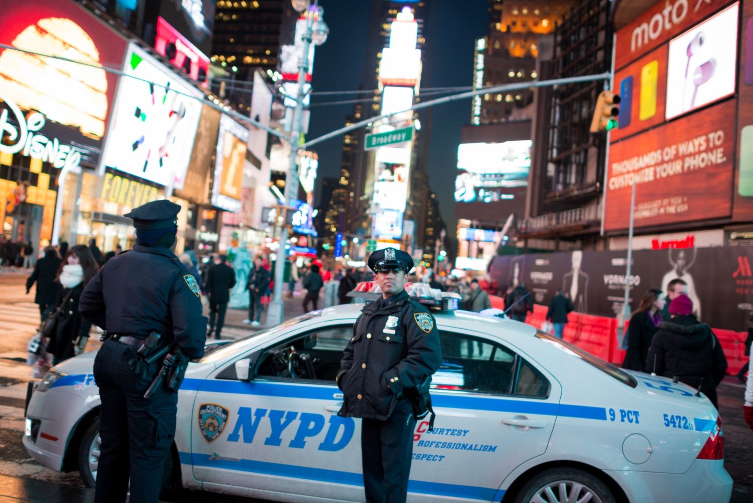 Policia de Nueva York en Times Square, Manhattan.