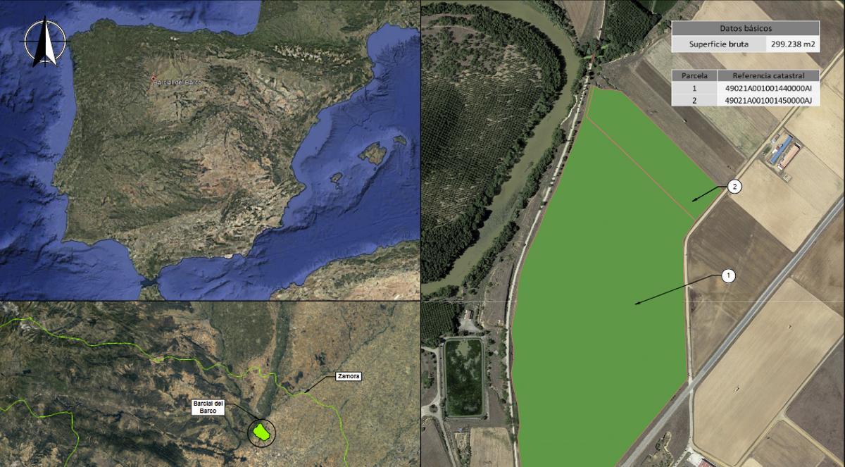 Plano de ubicación de la planta promovida en Barcial del Barco por Cyopsa, cuya autorizaciòn ha sido denegada