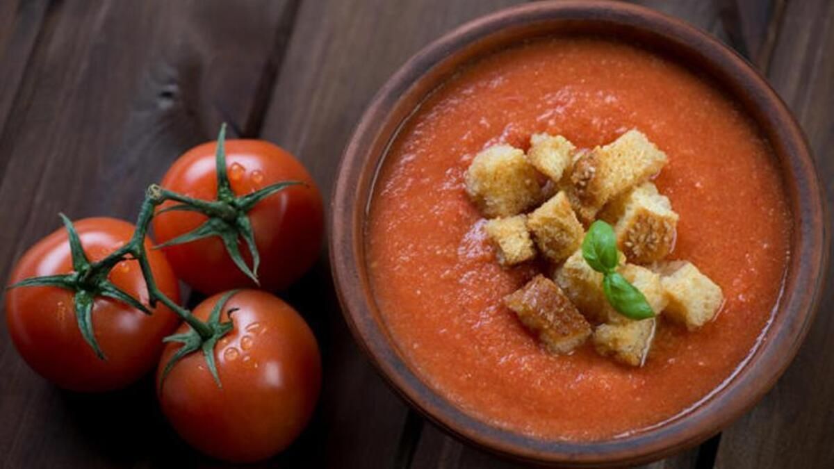 Plato de gazpacho.