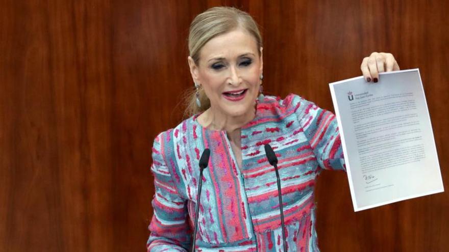 La Fiscalía pide tres años de cárcel para Cifuentes