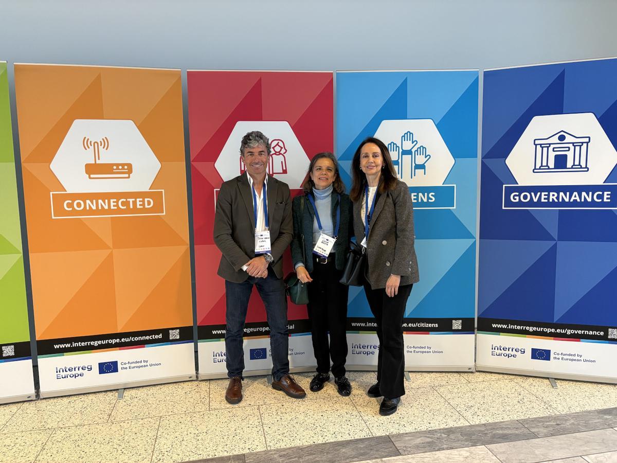 José Carlos Cobos Godoy, Gema Buceta Planet y  Cristina Beatriz Cortés en el seminario de buenas prácticas para socios del programa Interreg Europe en Copenhague