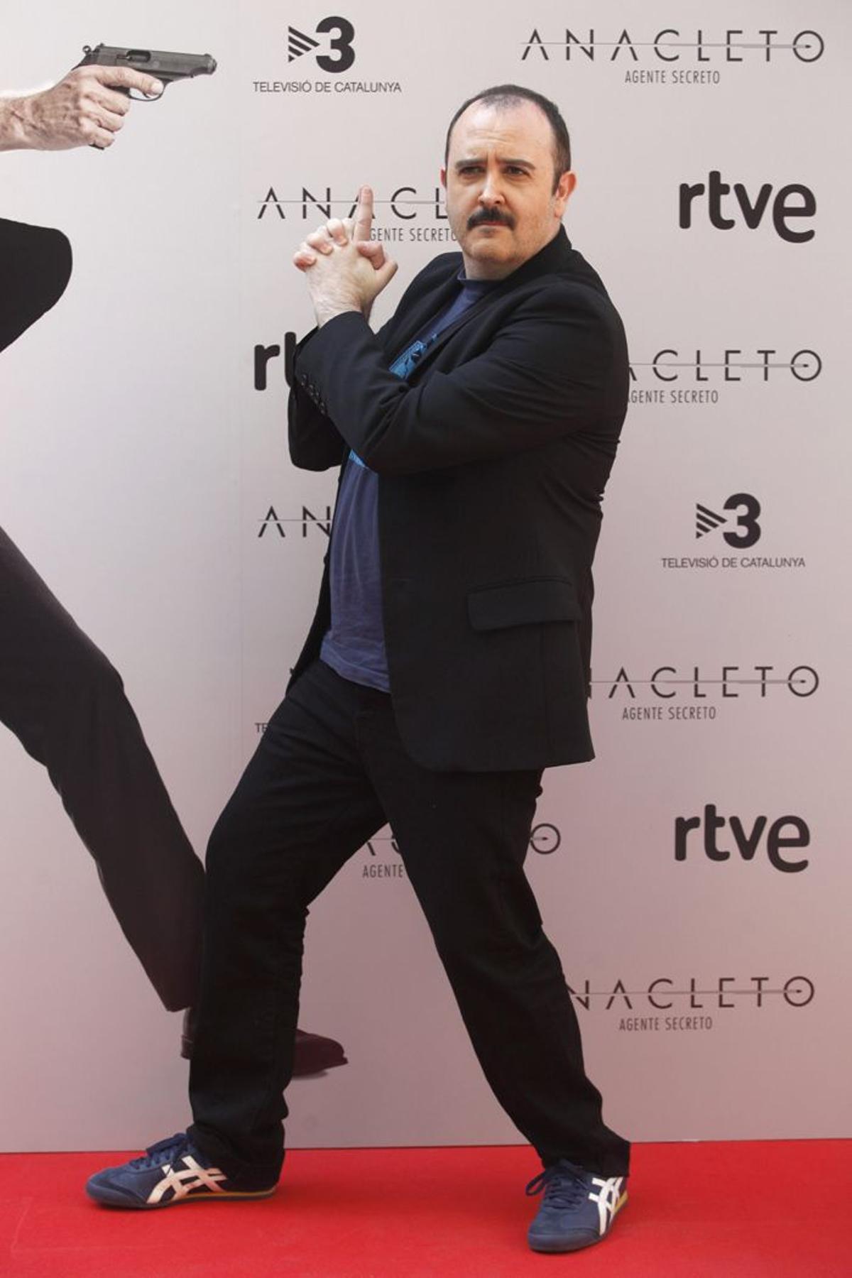 Carlos Areces en el photocall de 'Anacleto, agente secreto'