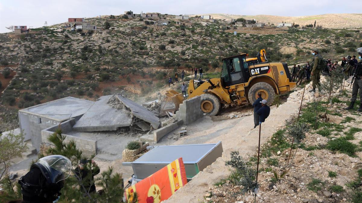 Demolición de una vivienda palestina en Cisjordania.