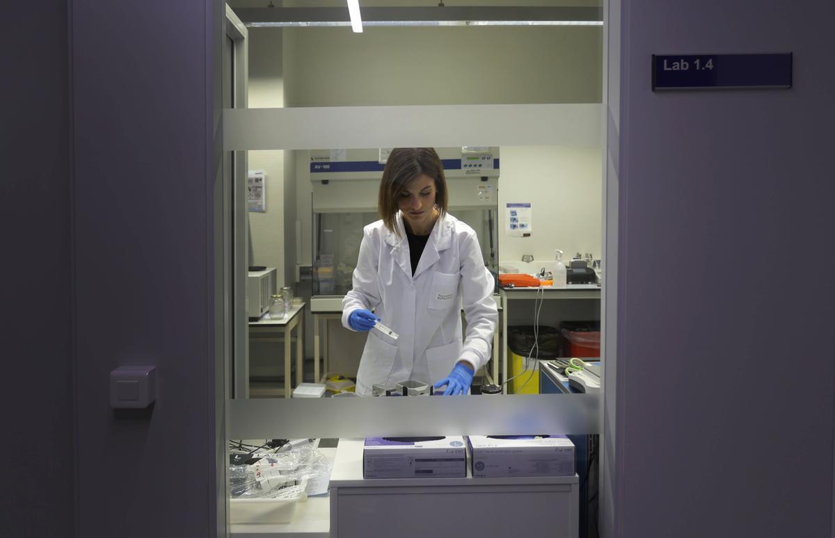 Pilar Domingo-Calap, en el laboratorio del I2SysBio, del CSIC-UV.