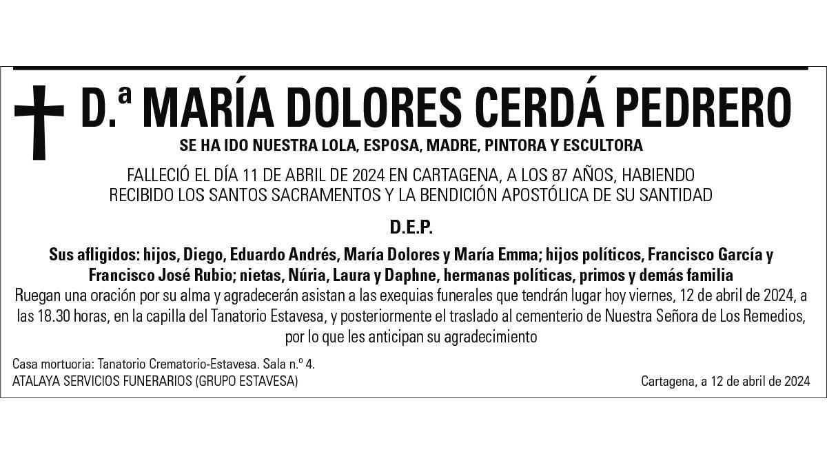 Dª María Dolores Cerdá Pedrero