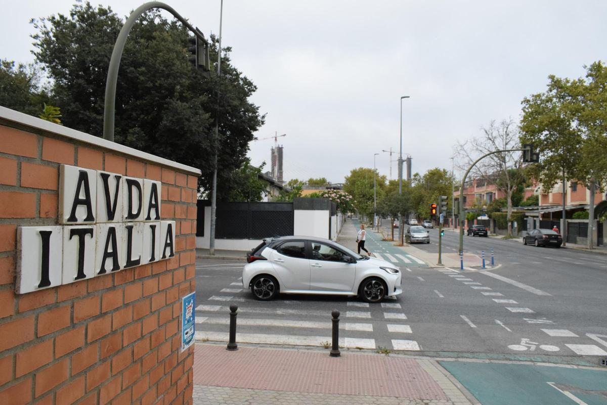 Avenida de Italia en el barrio de Los Bermejales
