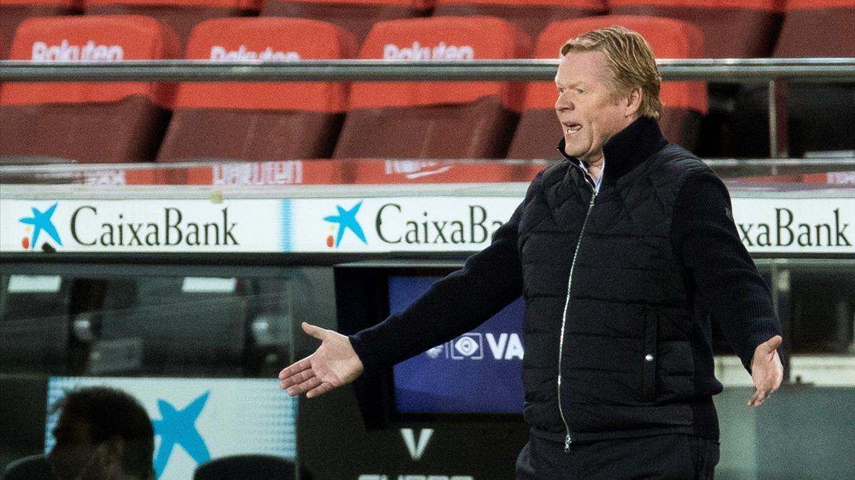 Koeman no estaba nada satisfecho con el resultado ante el Eibar
