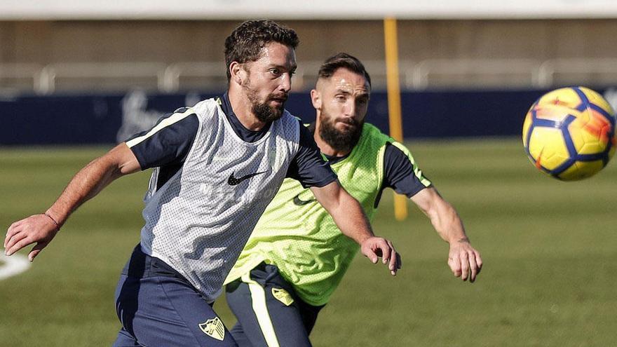 Iturra, en el entrenamiento de ayer a las órdenes de Míchel.