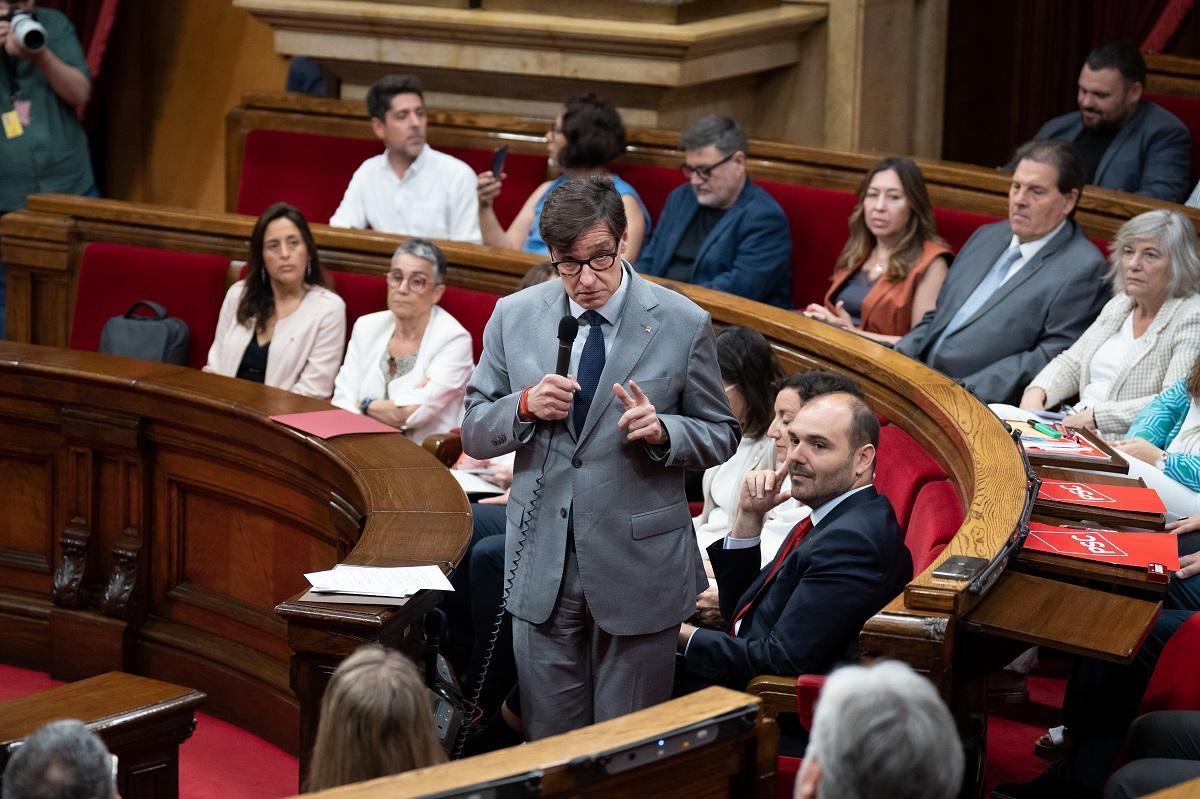 El president de la Generalitat, Salvador Illa, durante el pleno de esta semana en el Parlament El president de la Generalitat, Salvador Illa, durante el pleno de esta semana en el Parlament
