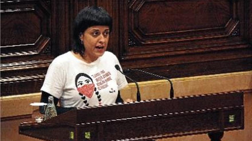 La diputada de la CUP, Anna Gabriel, en una de les seves compareixences al Parlament.