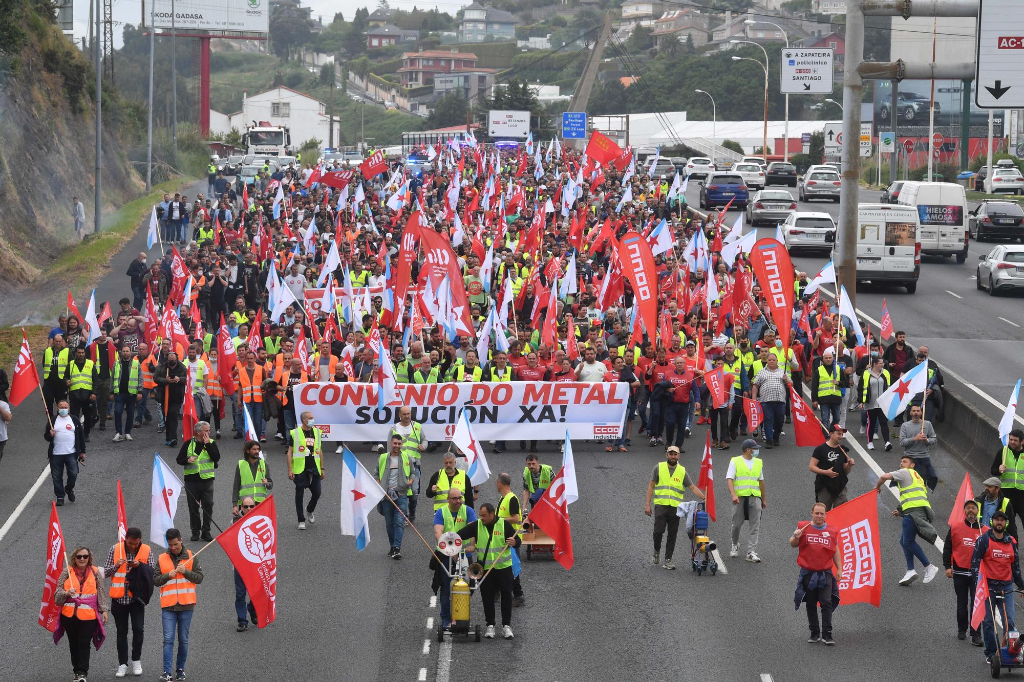 Manifestación de los trabajadores del metal en A Coruña