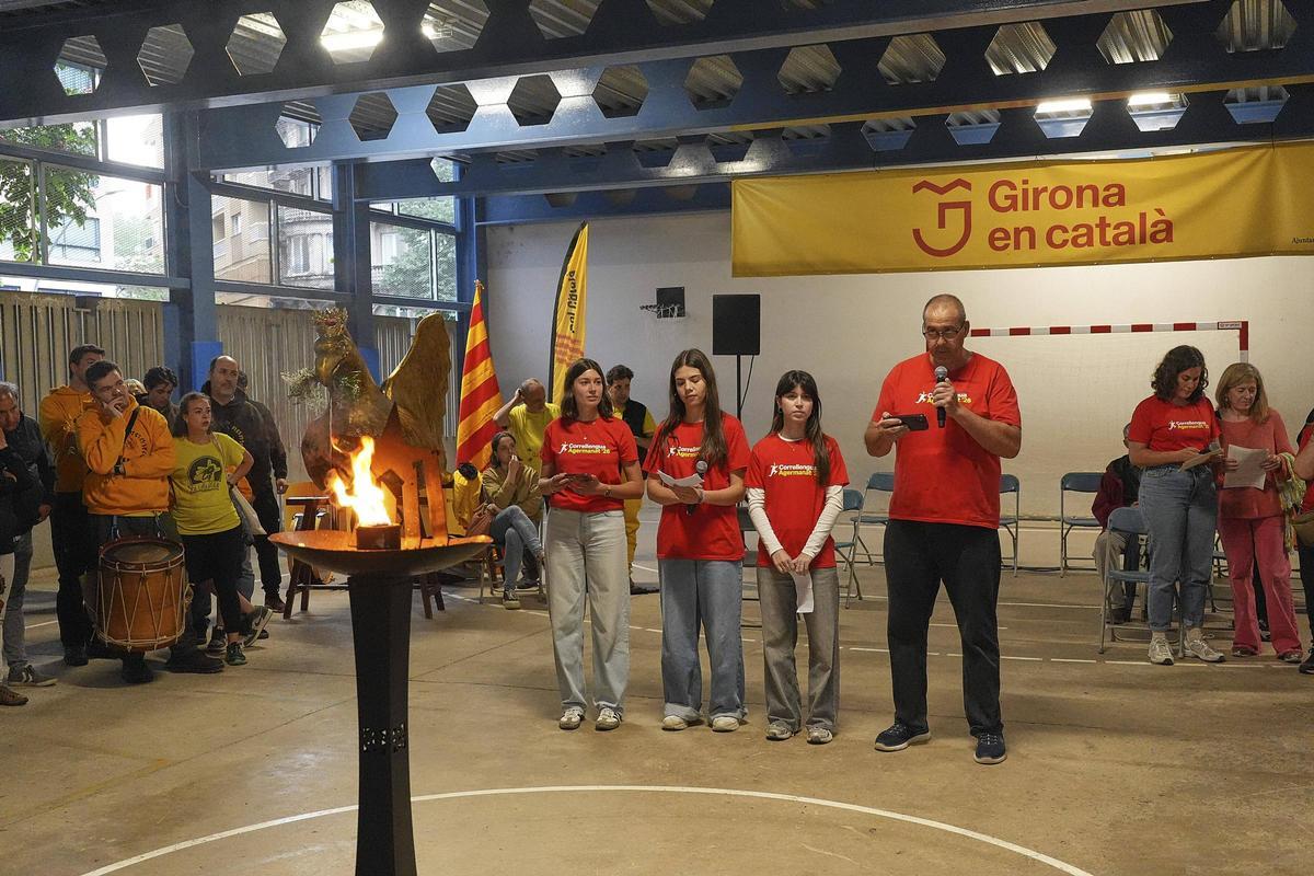 Acte del Correllengua Agermanat aquest dilluns a Girona.