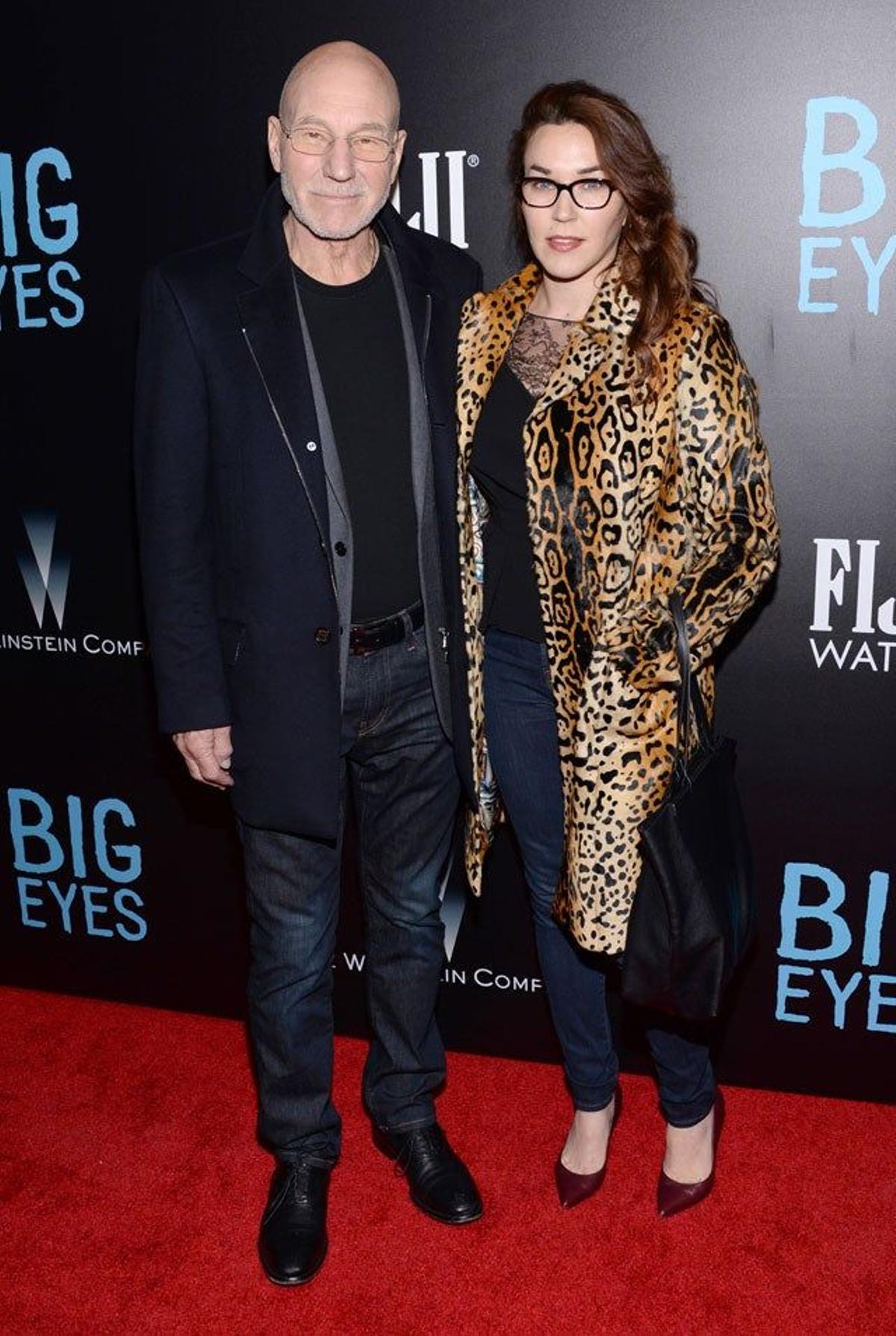 Patrick Stewart y Sunny Ozell, en la première de 'Big Eyes' en Nueva York