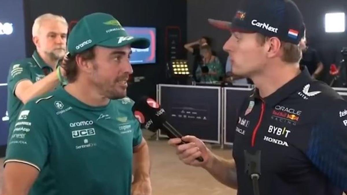 Verstappen, entrevistando a Alonso
