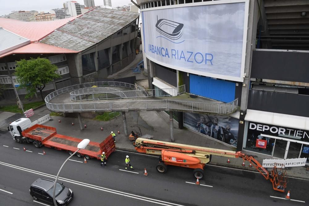 Obras de rehabilitación de las cubiertas de Riazor