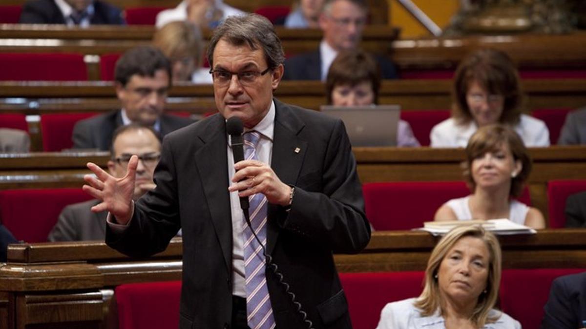 Artur Mas interviene en el pleno del Parlament