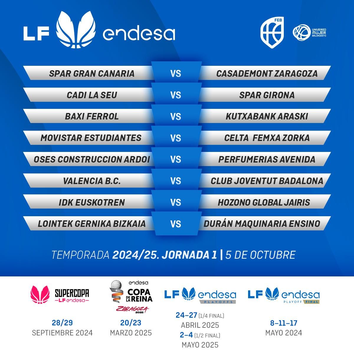La primera jornada de la próxima temporada