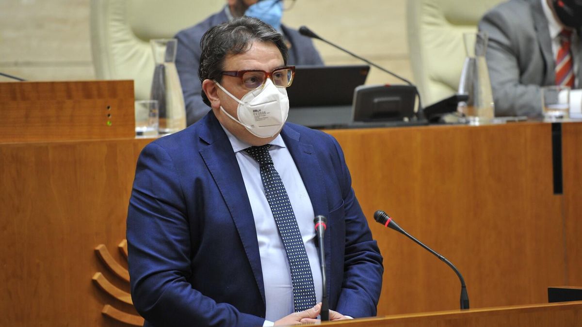 El consejero de Sanidad y Servicios Sociales, José María Vergeles, en el pleno de la Asamblea.