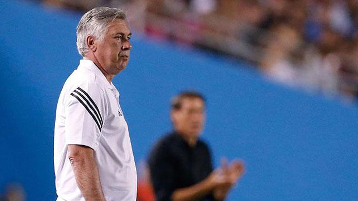 Carlo Ancelotti, durante el partido contra en Roma en la Guinness International Champions Cup