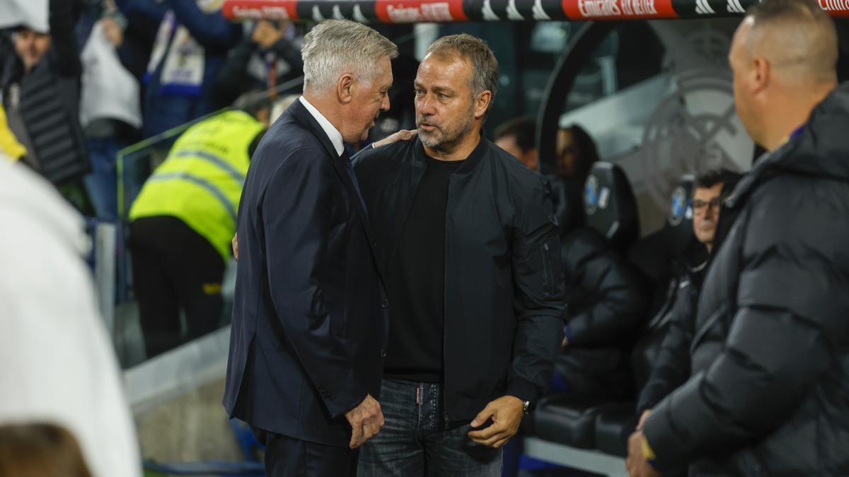 Ancelotti y Flick, antes de la disputa de un Real Madrid -Barcelona