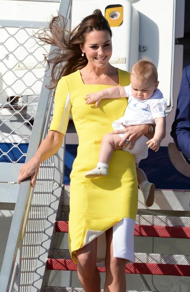 Kate Middleton con su vestido 'plátano'
